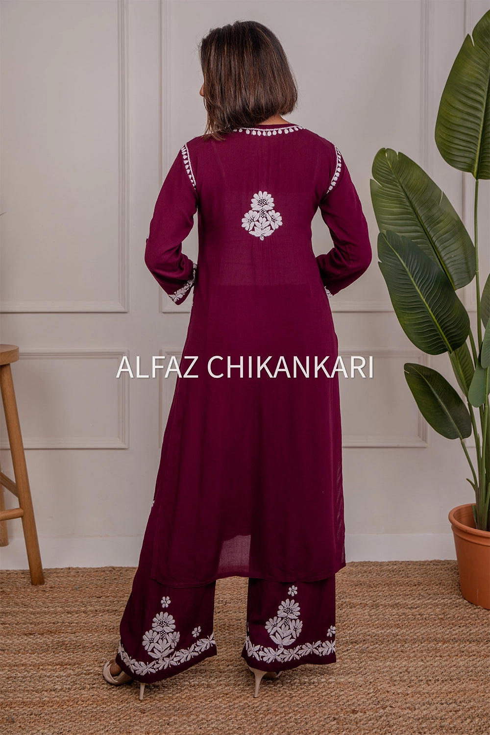 Tanvi Modal Chikankari Kurti Palazzo Set