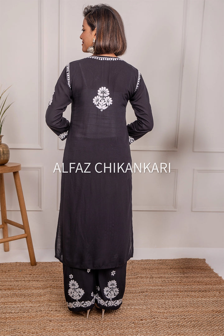 Tanvi Modal Chikankari Kurti Palazzo Set