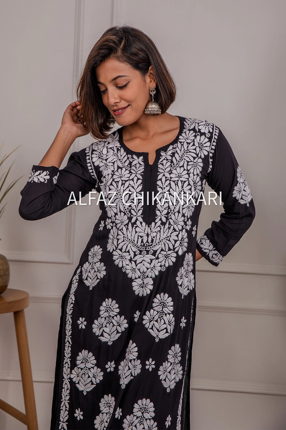 Tanvi Modal Chikankari Kurti Palazzo Set