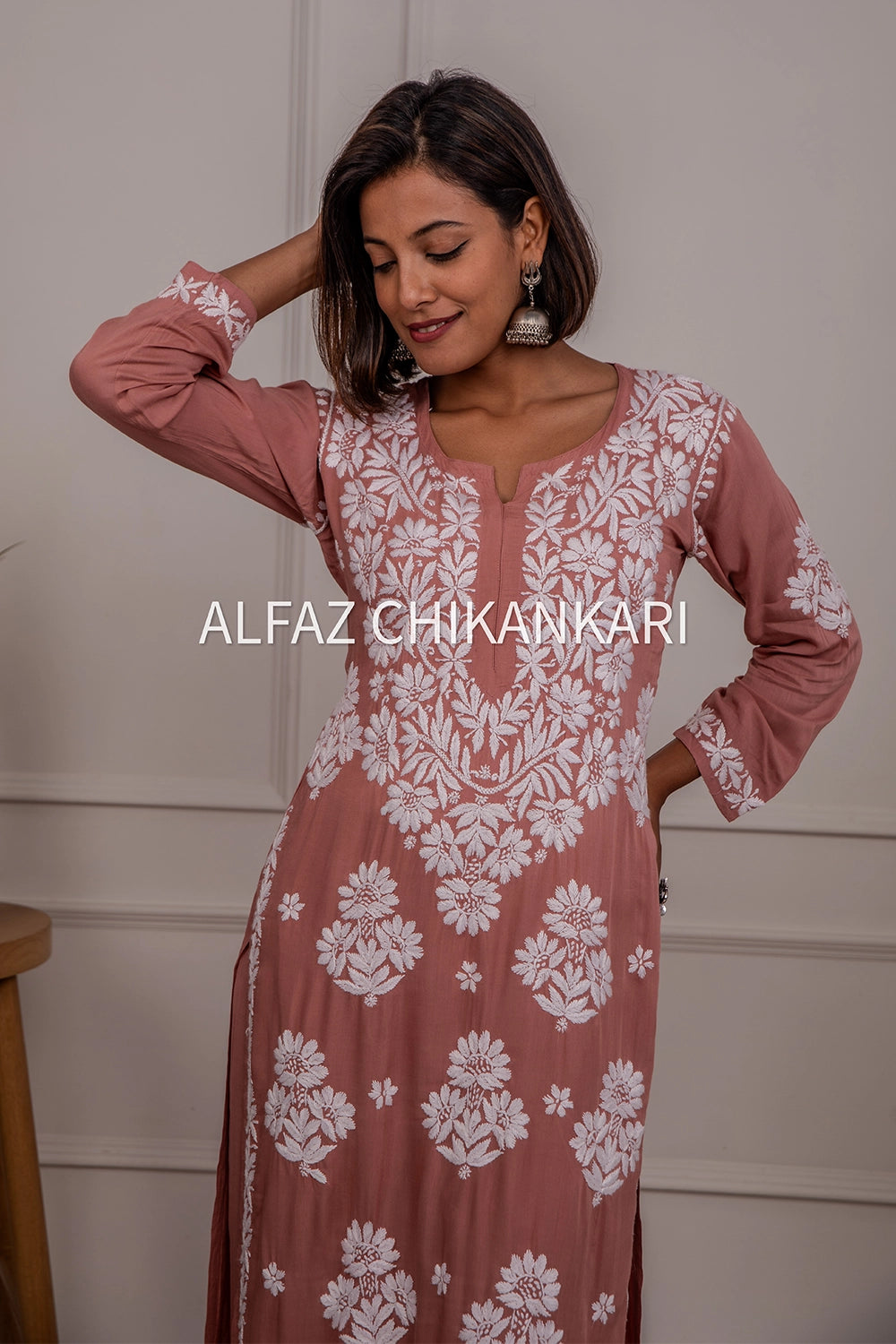 Tanvi Modal Chikankari Kurti Palazzo Set