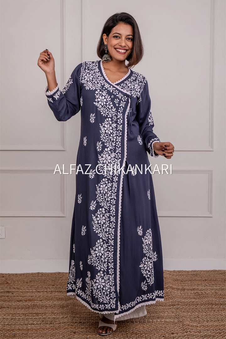 Tripti Rayon Chikankari Angrakha