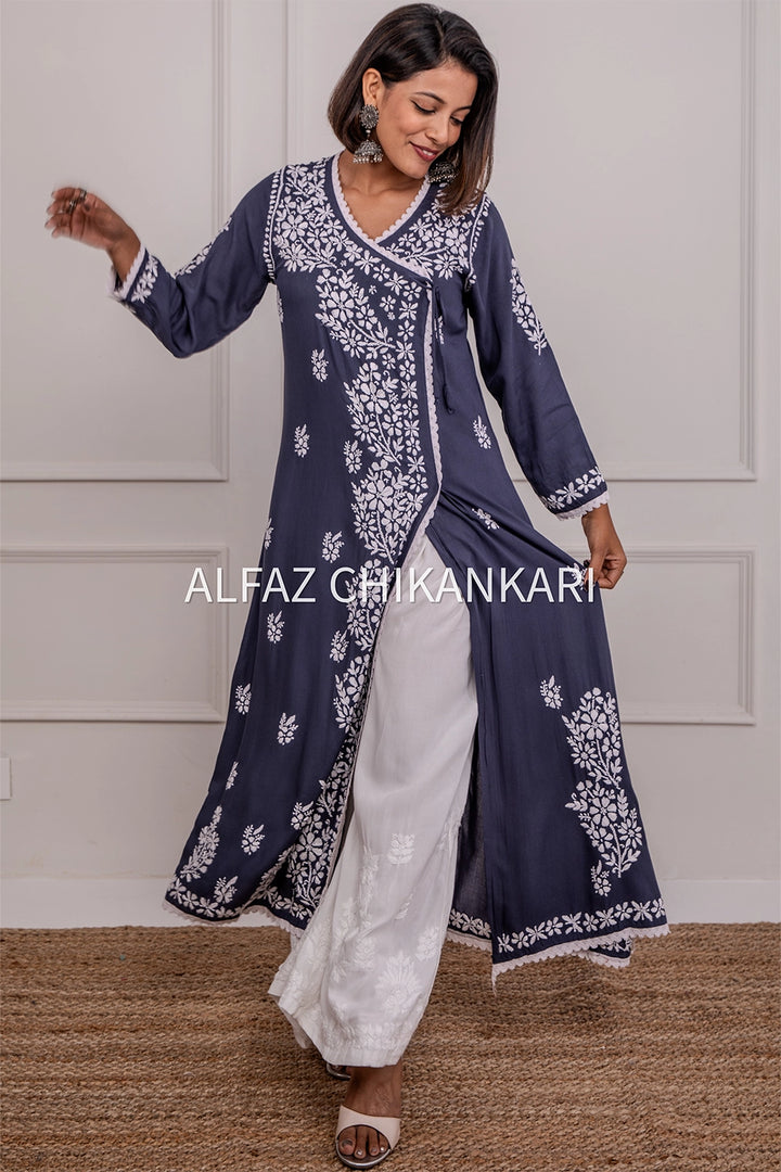 Tripti Rayon Chikankari Angrakha