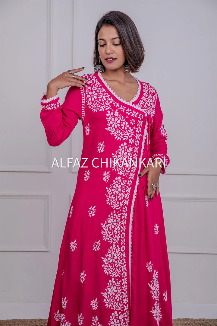 Tripti Rayon Chikankari Angrakha