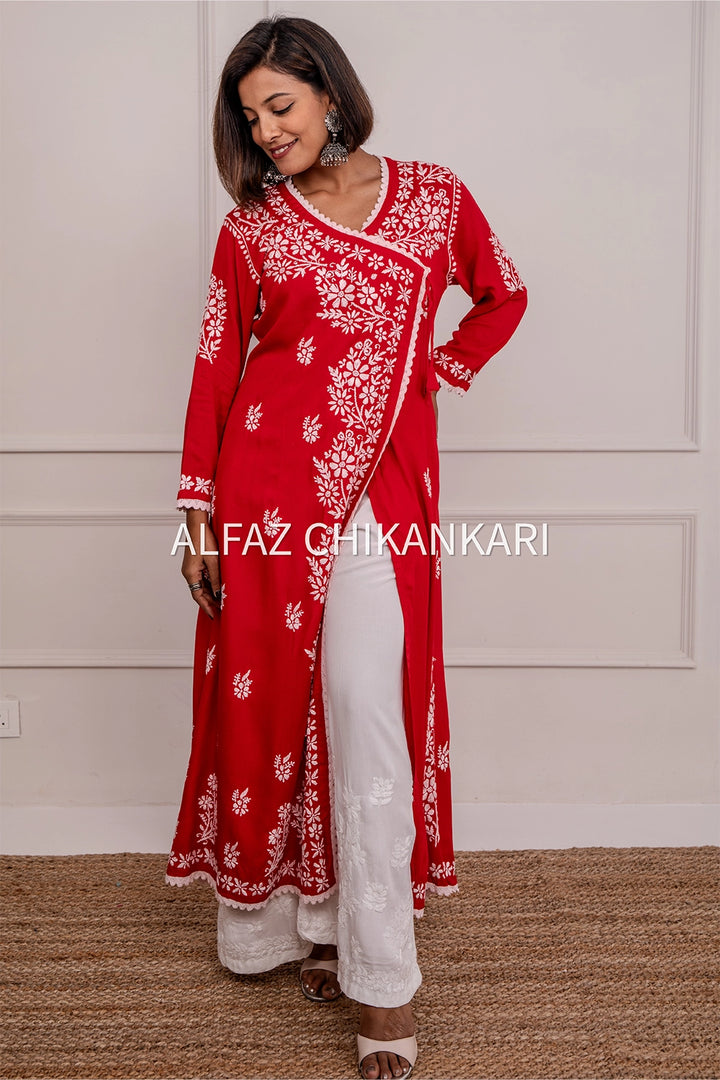 Tripti Rayon Chikankari Angrakha