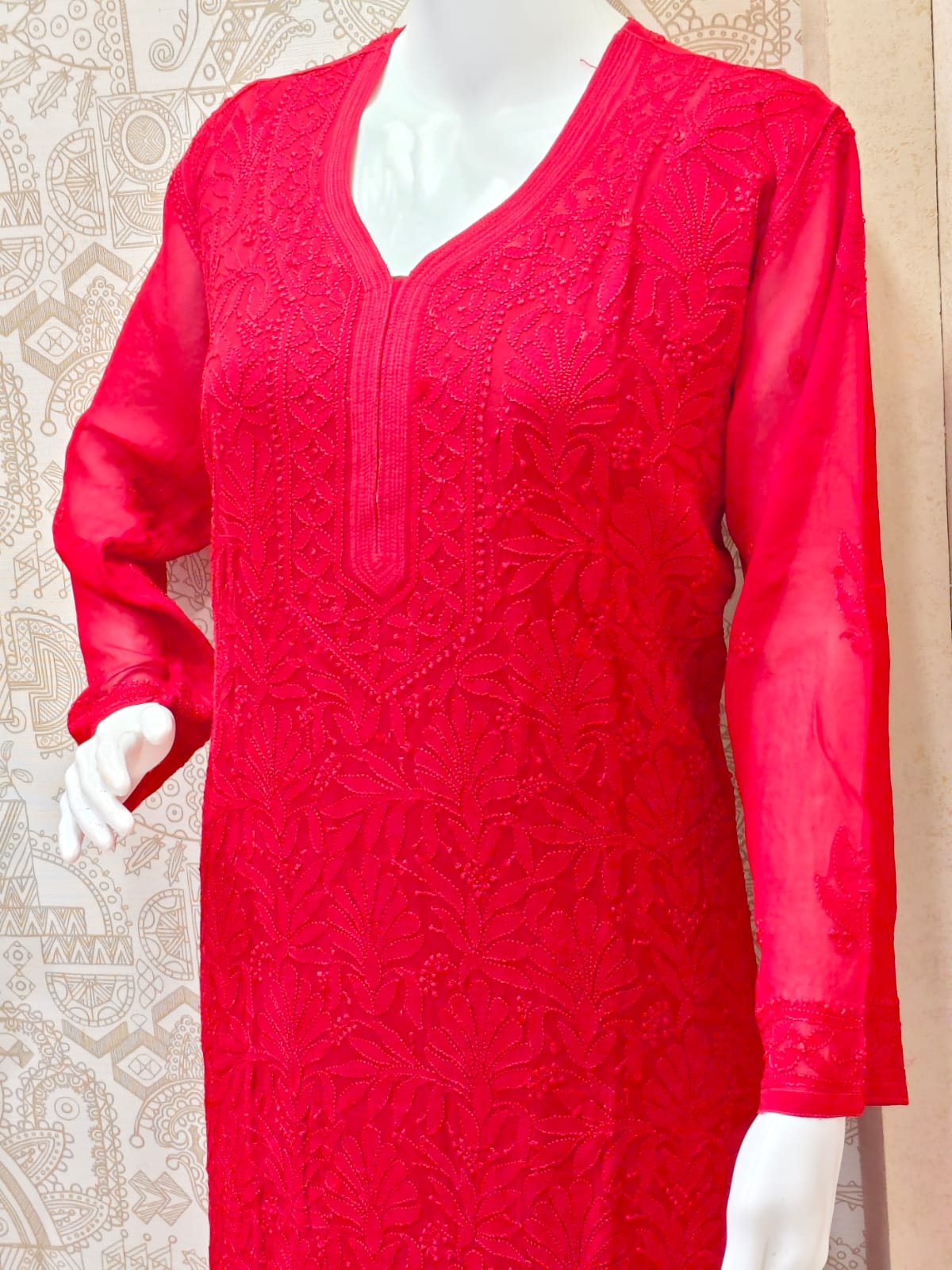 Sofiya Viscose Jaal (shadow) work Long Kurti