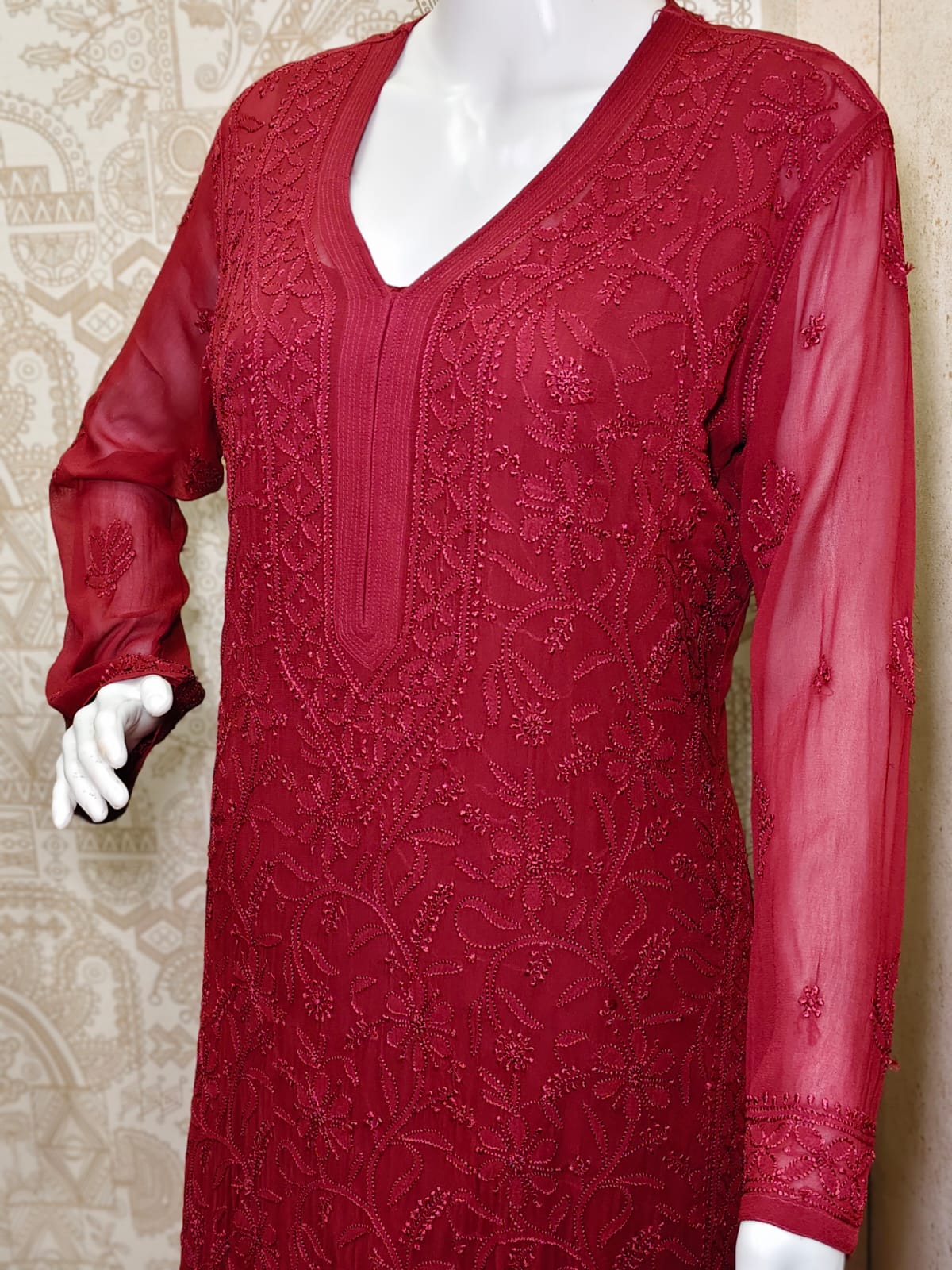 Sofiya Viscose Jaal (shadow) work Long Kurti