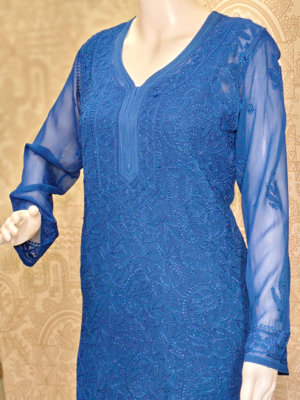 Sofiya Viscose Jaal (shadow) work Long Kurti