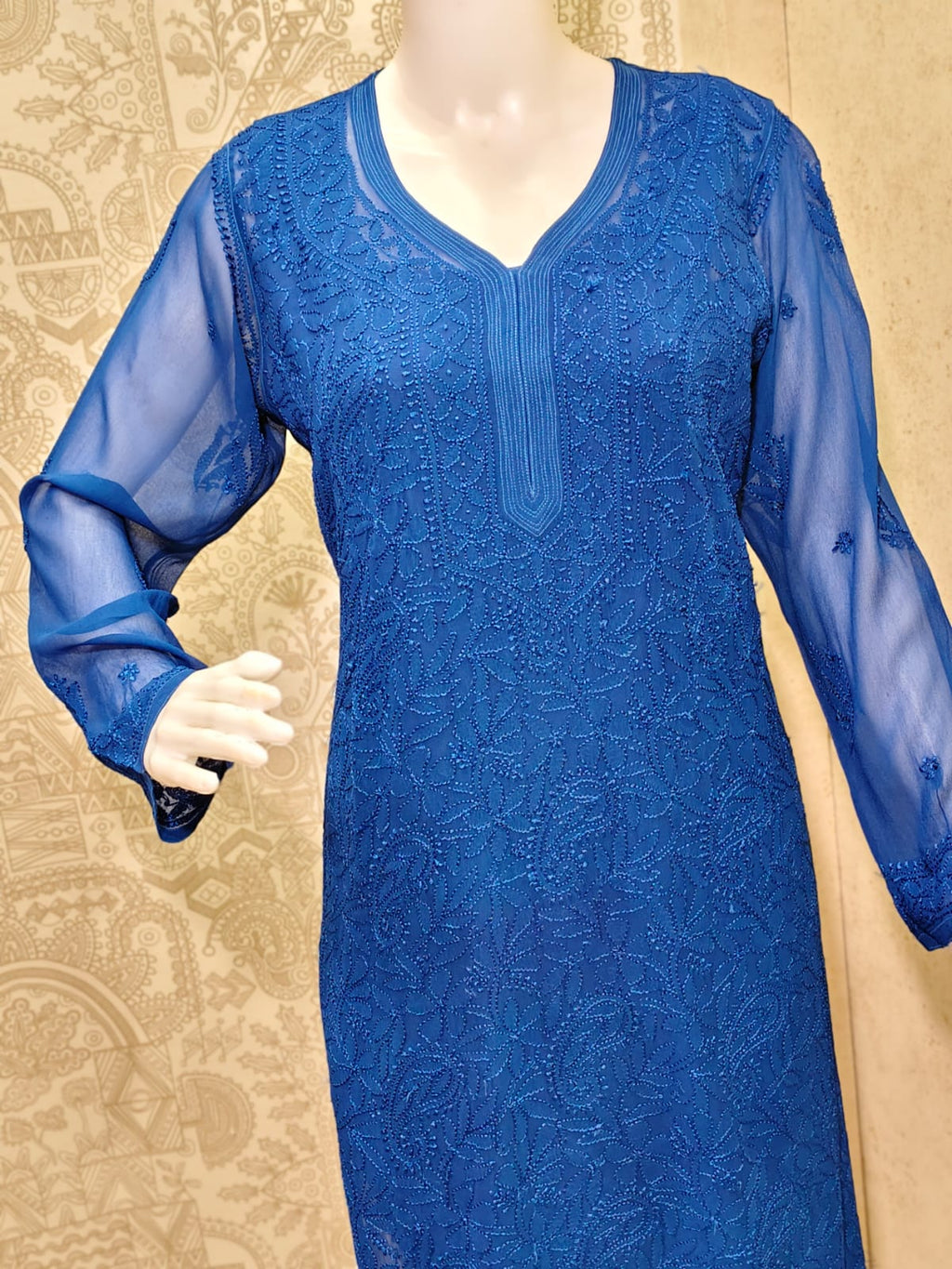 Sofiya Viscose Jaal (shadow) work Long Kurti