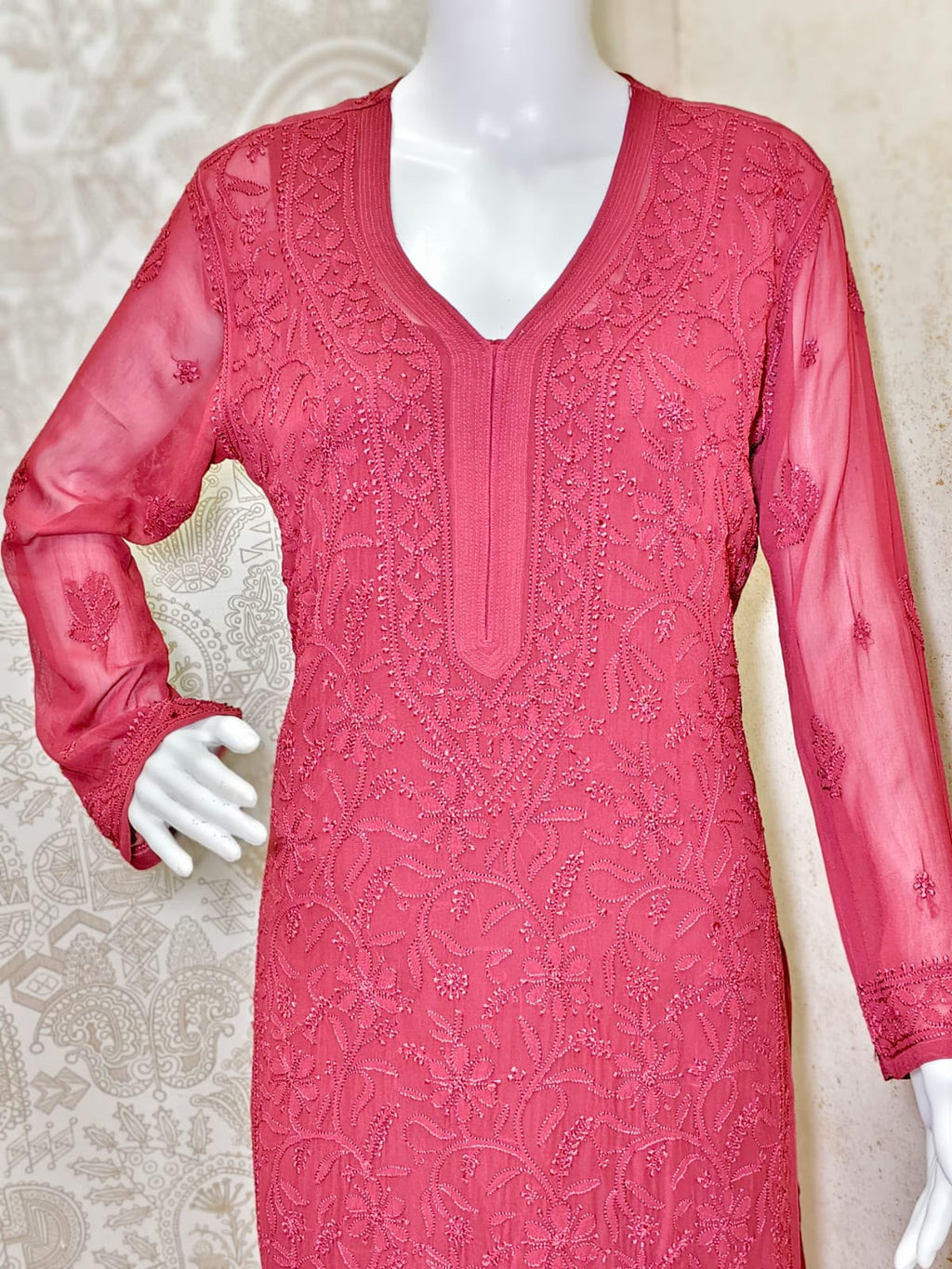 Sofiya Viscose Jaal (shadow) work Long Kurti