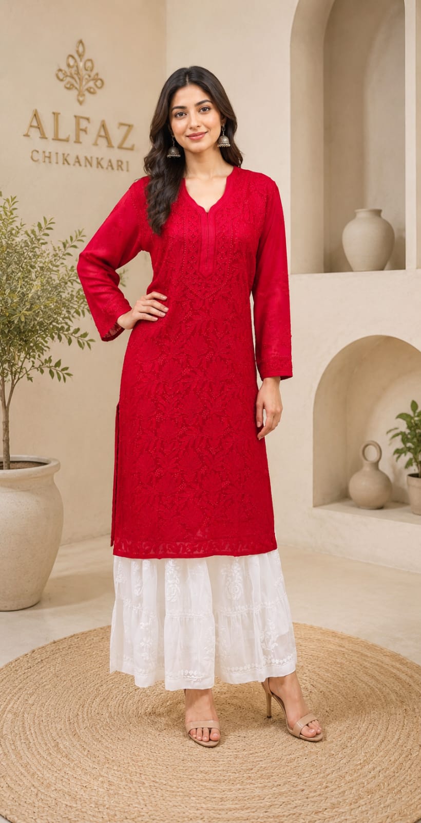 Sofiya Viscose Jaal (shadow) work Long Kurti