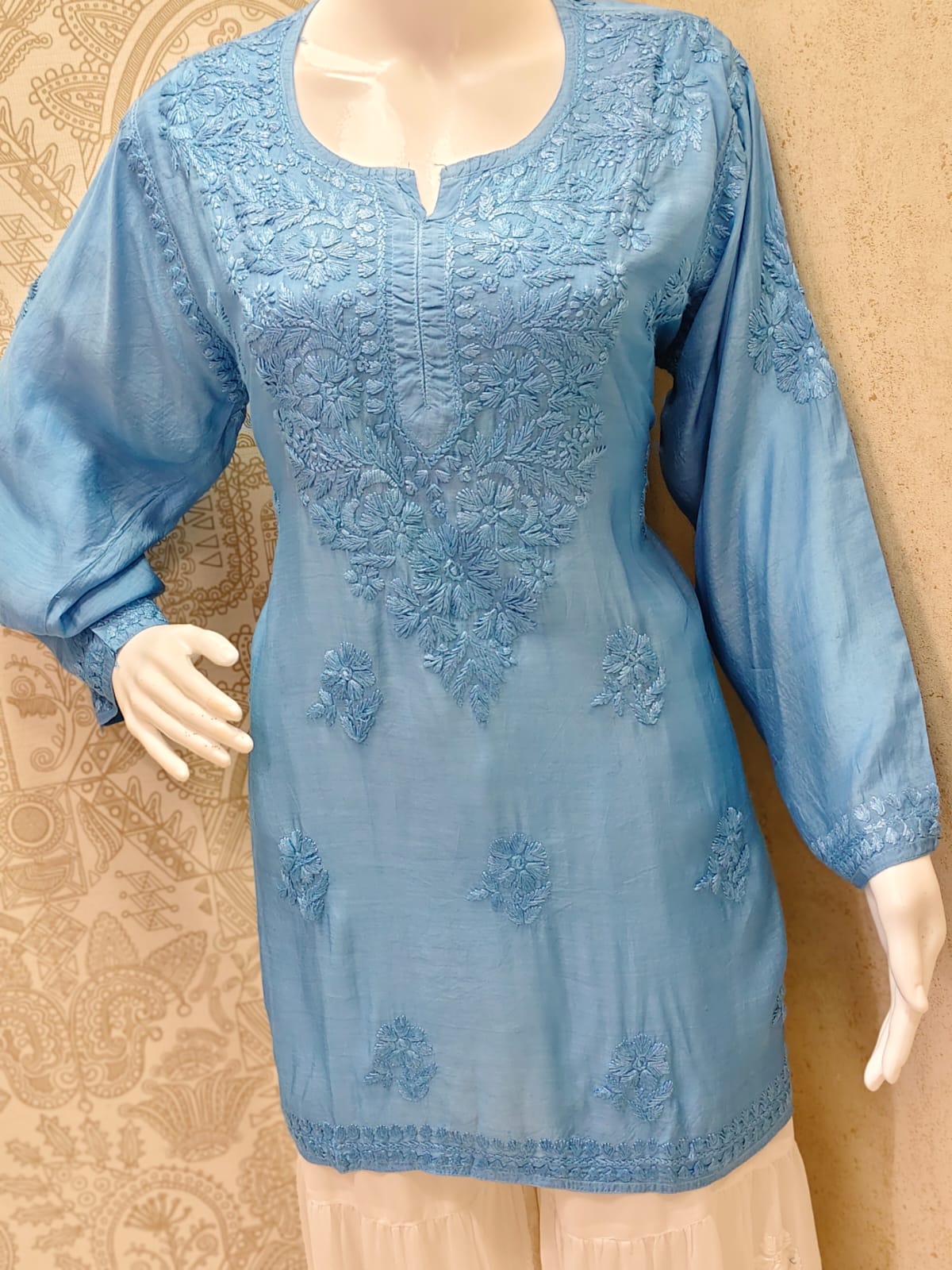 Lazina premium muslin tone to tone short kurti