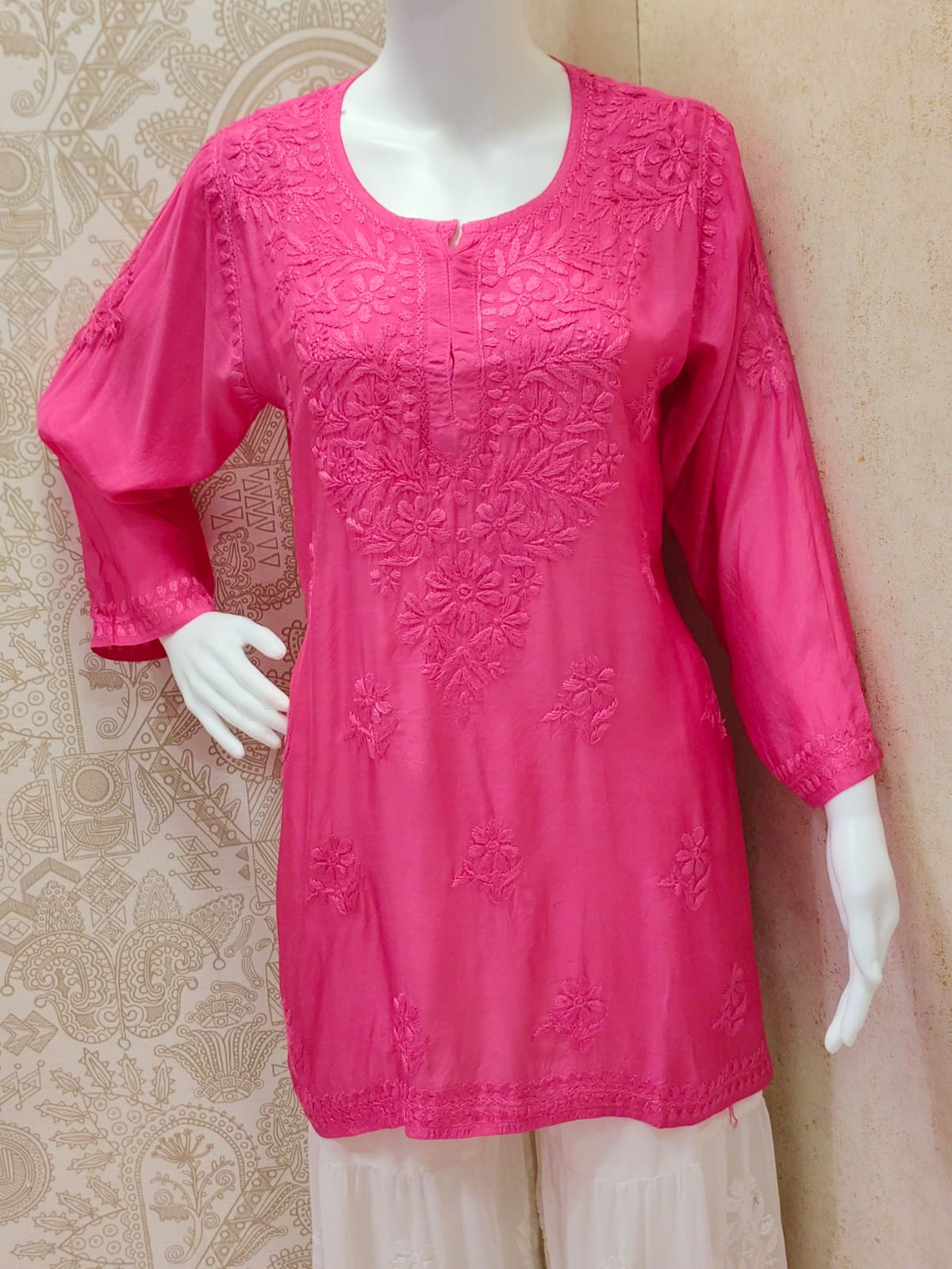 Lazina premium muslin tone to tone short kurti