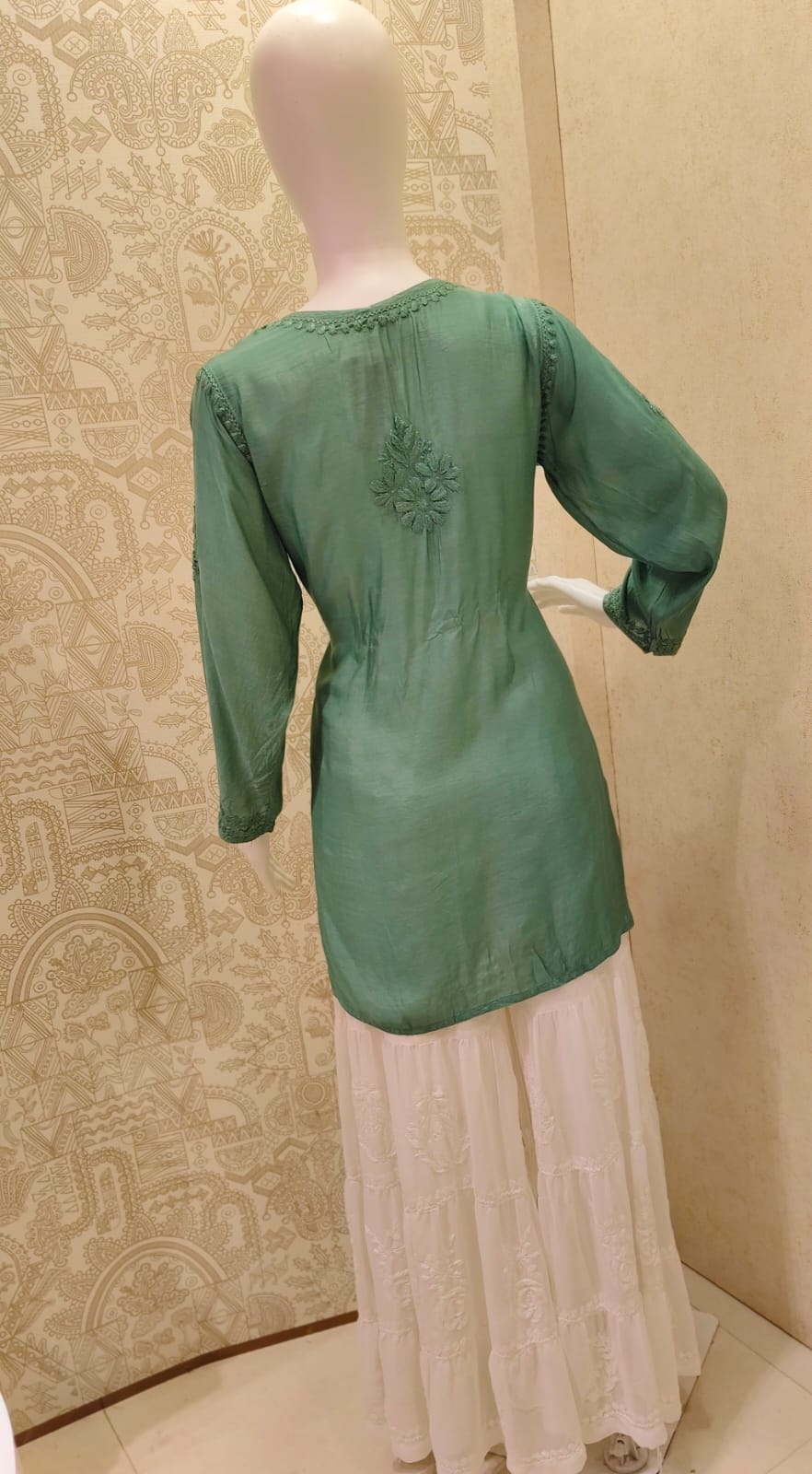 Lazina premium muslin tone to tone short kurti