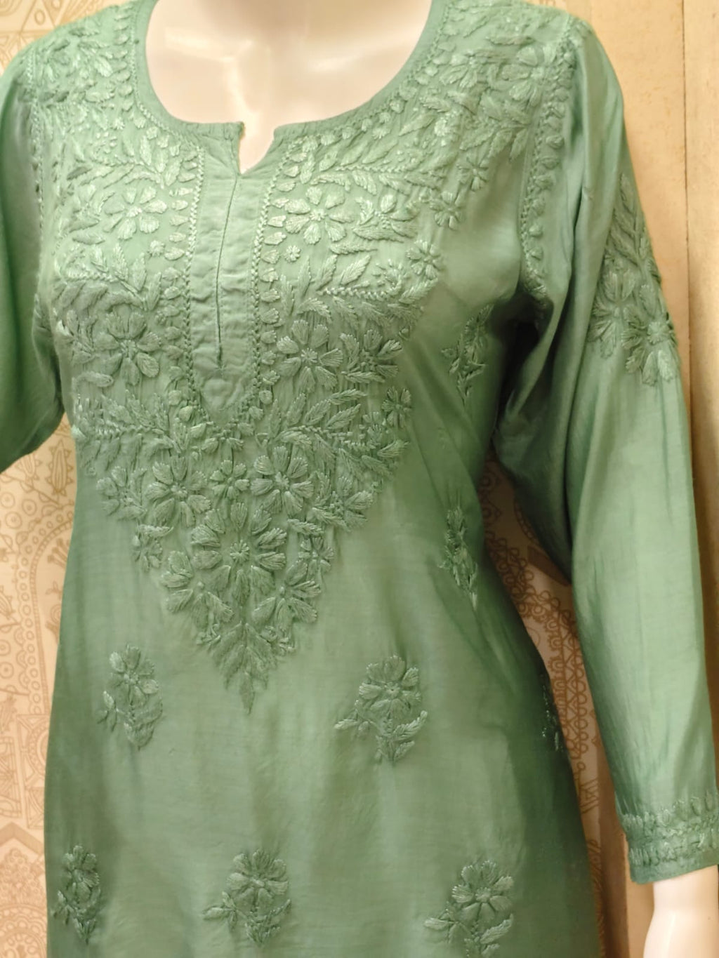 Lazina premium muslin tone to tone short kurti