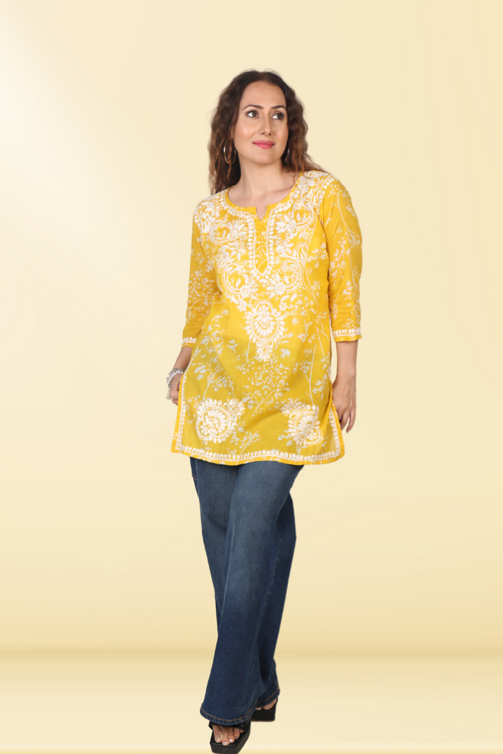 short lucknowi kurtis