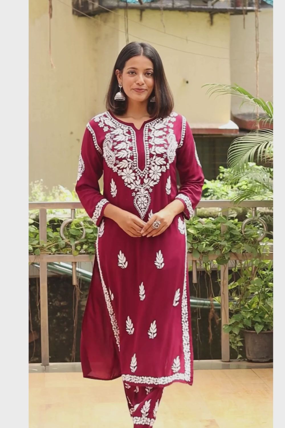 Meera Modal Chikankari Kurti Pant Set