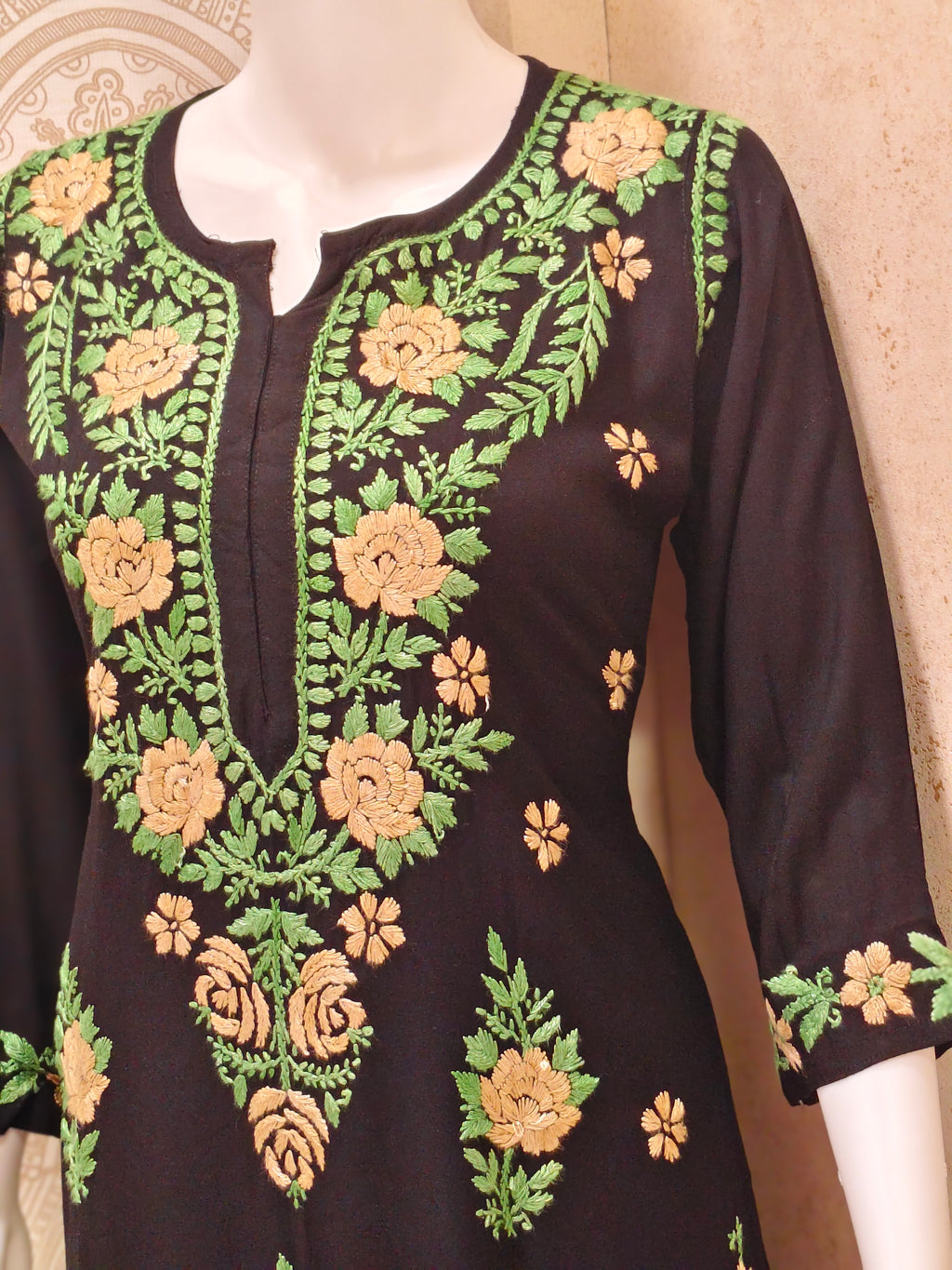 Ruba Rayon Chikankari Designer Black Palazzo Set