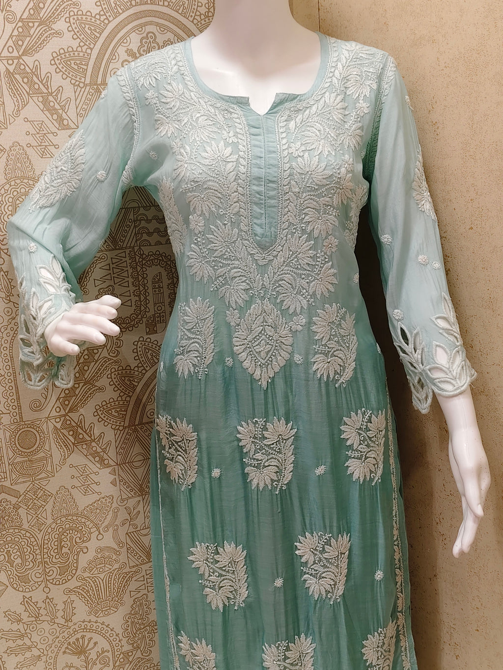 Anaya  Premium Muslin 3D Chikankari Ombre  Cutwork Kurti Palazzo Set