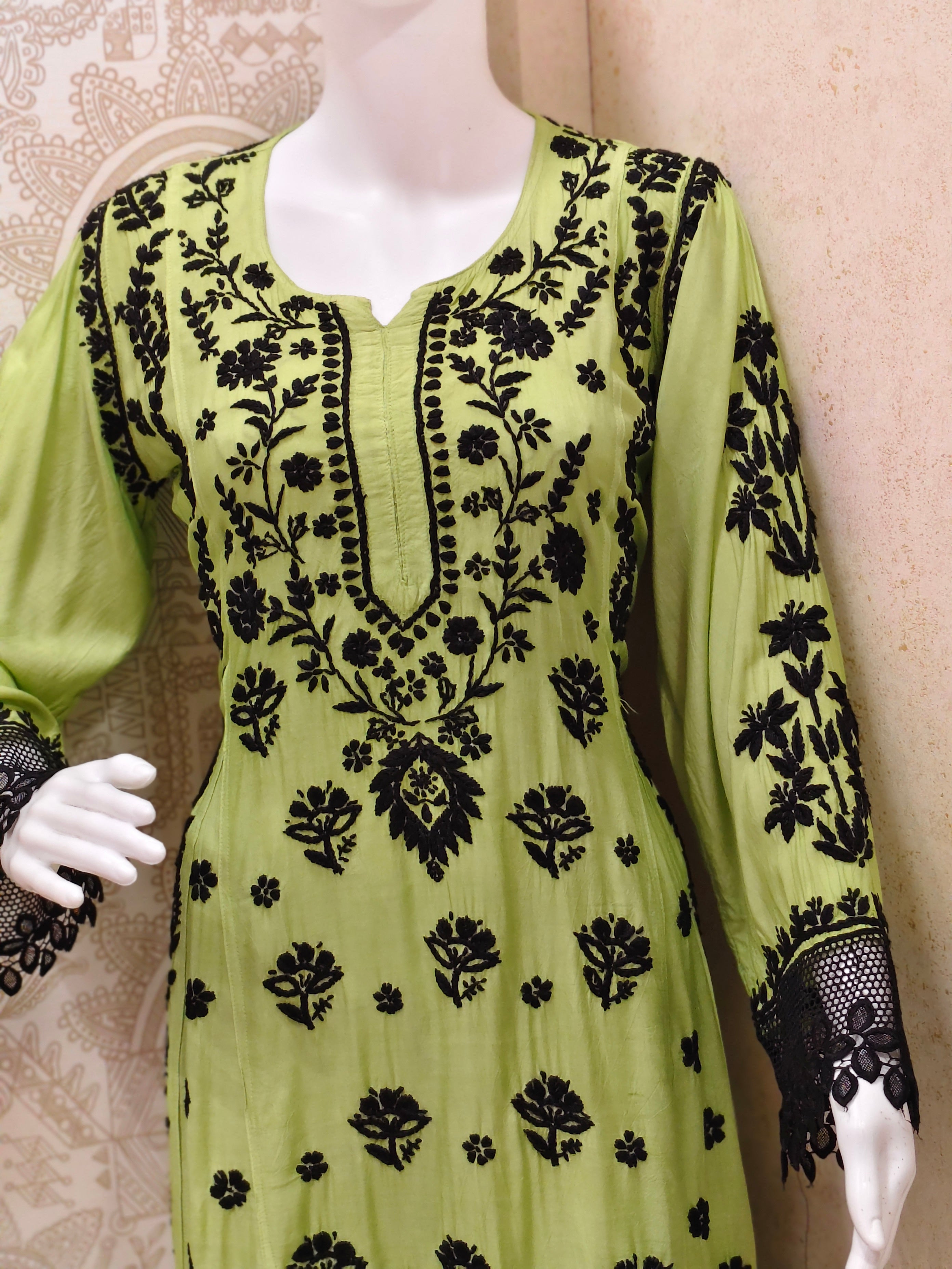 Emira Premium Muslin 3D Chikankari Palazzo Set