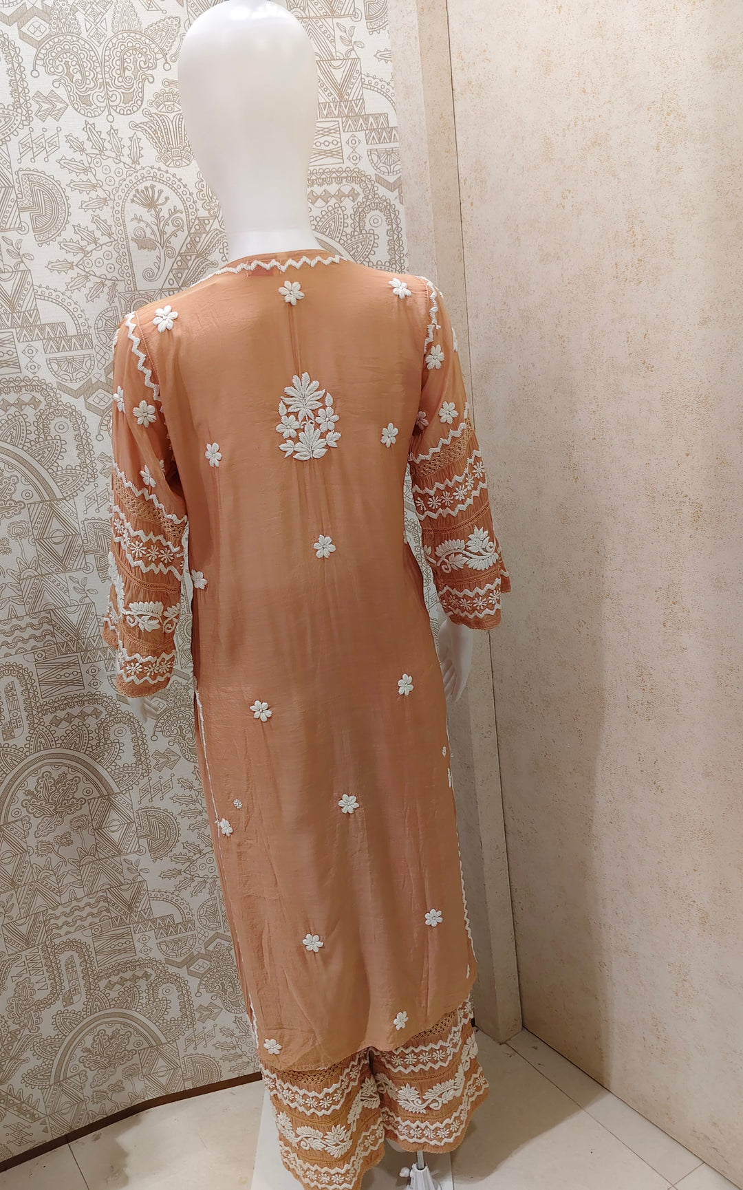 Zainab Premium Muslin 3D Chikankari  Kurti Pant Set