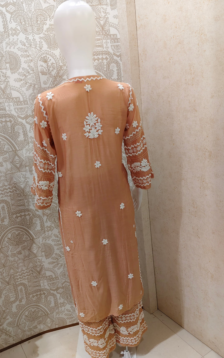 Zainab Premium Muslin 3D Chikankari  Kurti Pant Set