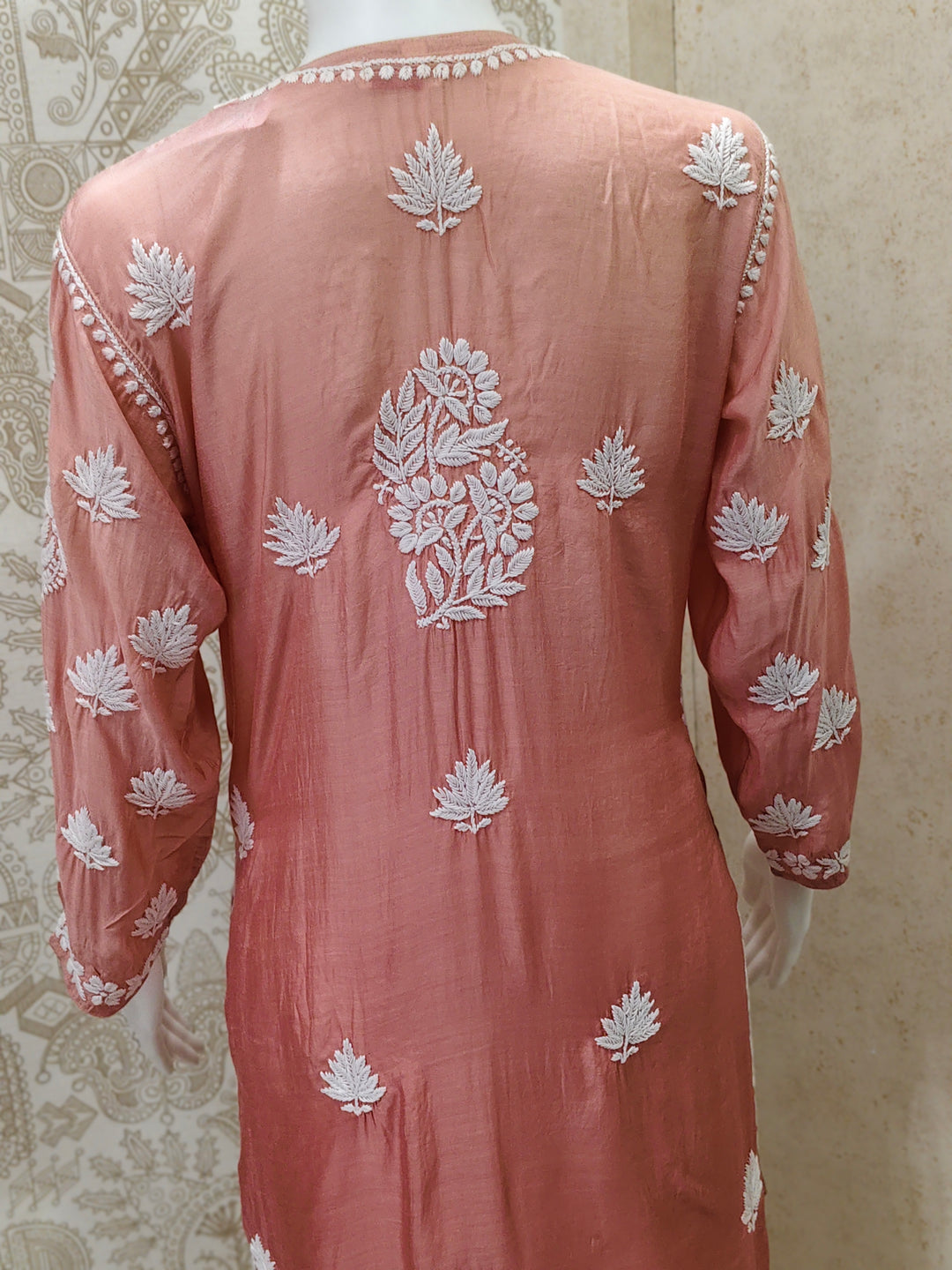Basma Muslin Ombre Chikankari  Long Kurti