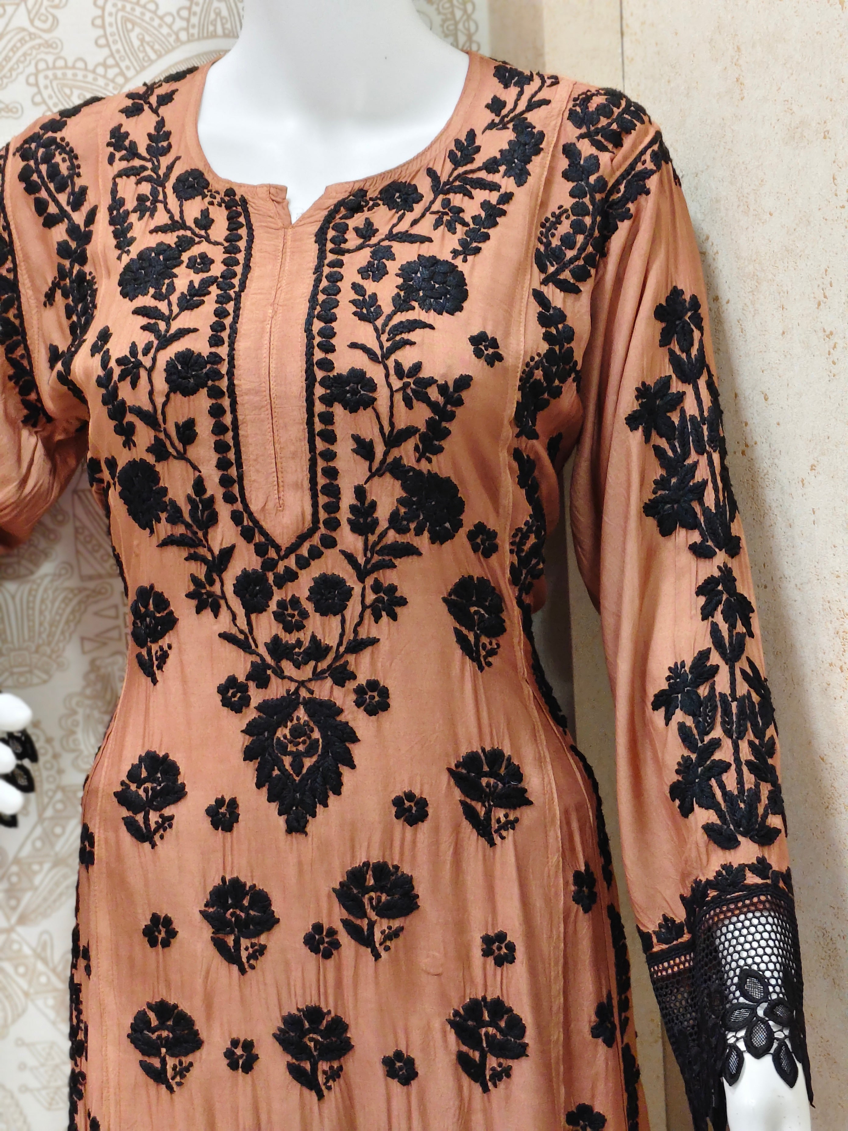 Emira Premium Muslin 3D Chikankari Palazzo Set