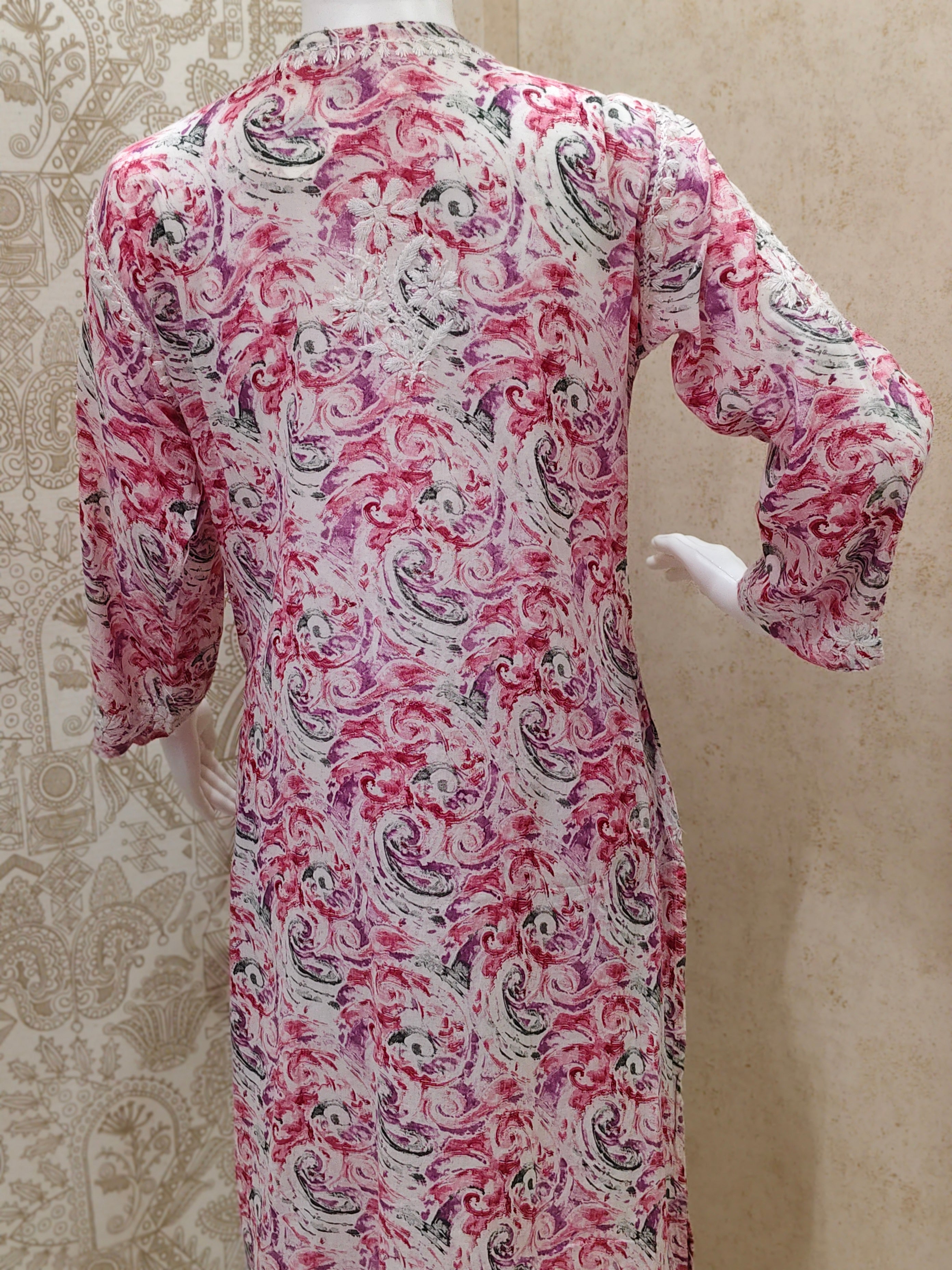 Rukhsaar Printed Mulmul Chikankari Pant  Set