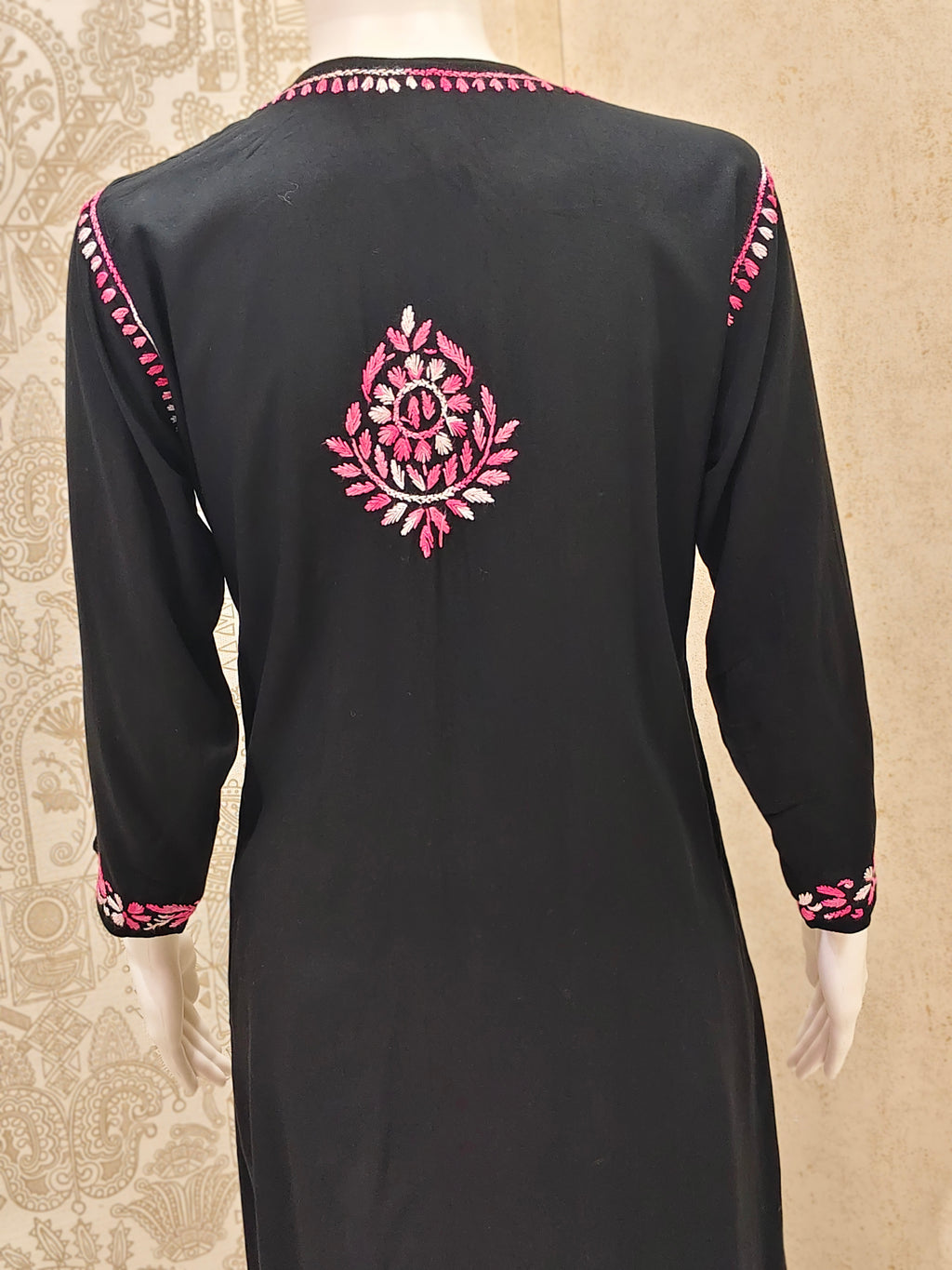 Sana Rayon Chikankari Designer Black Palazzo Set