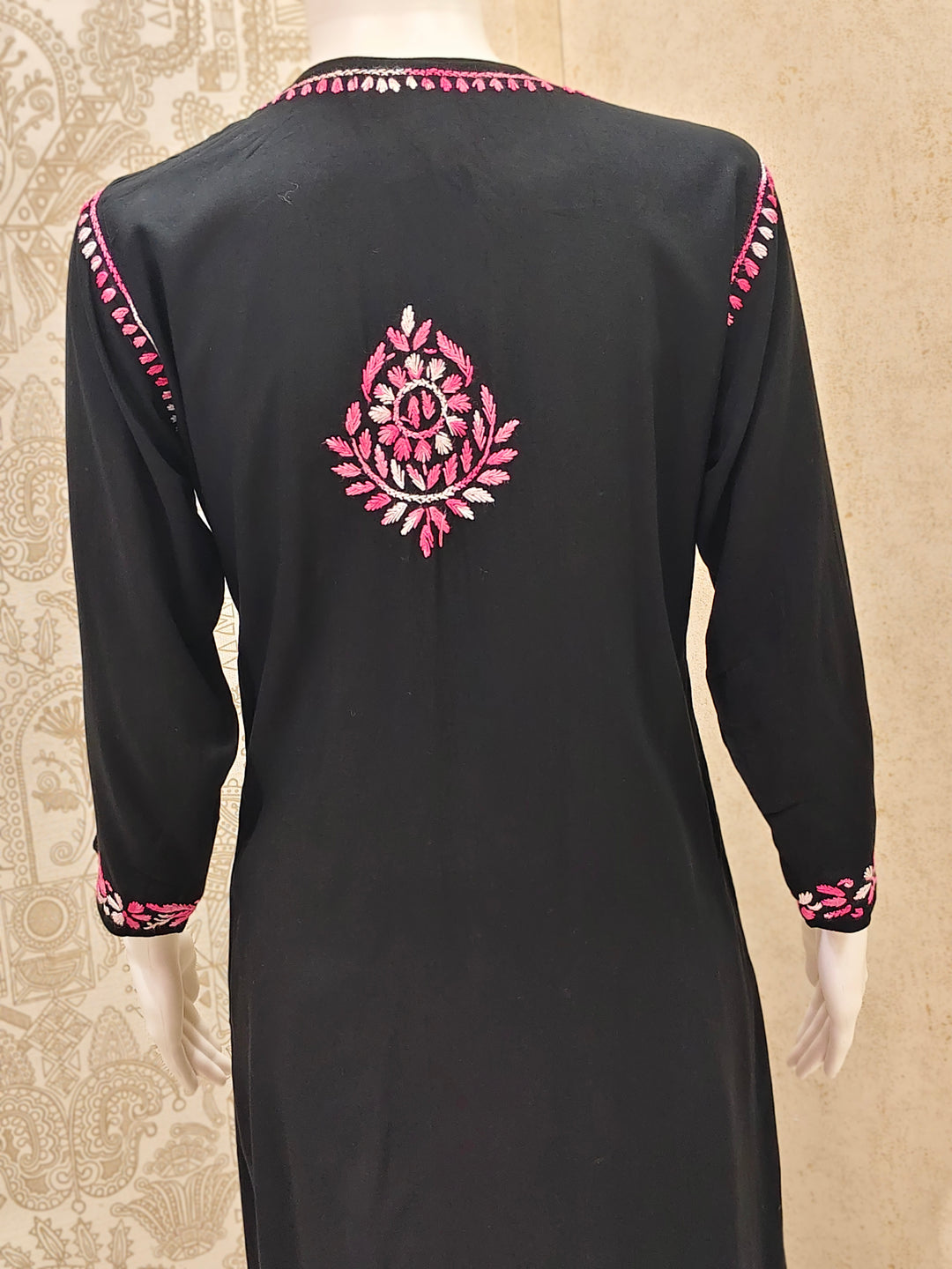 Sana Rayon Chikankari Designer Black Palazzo Set