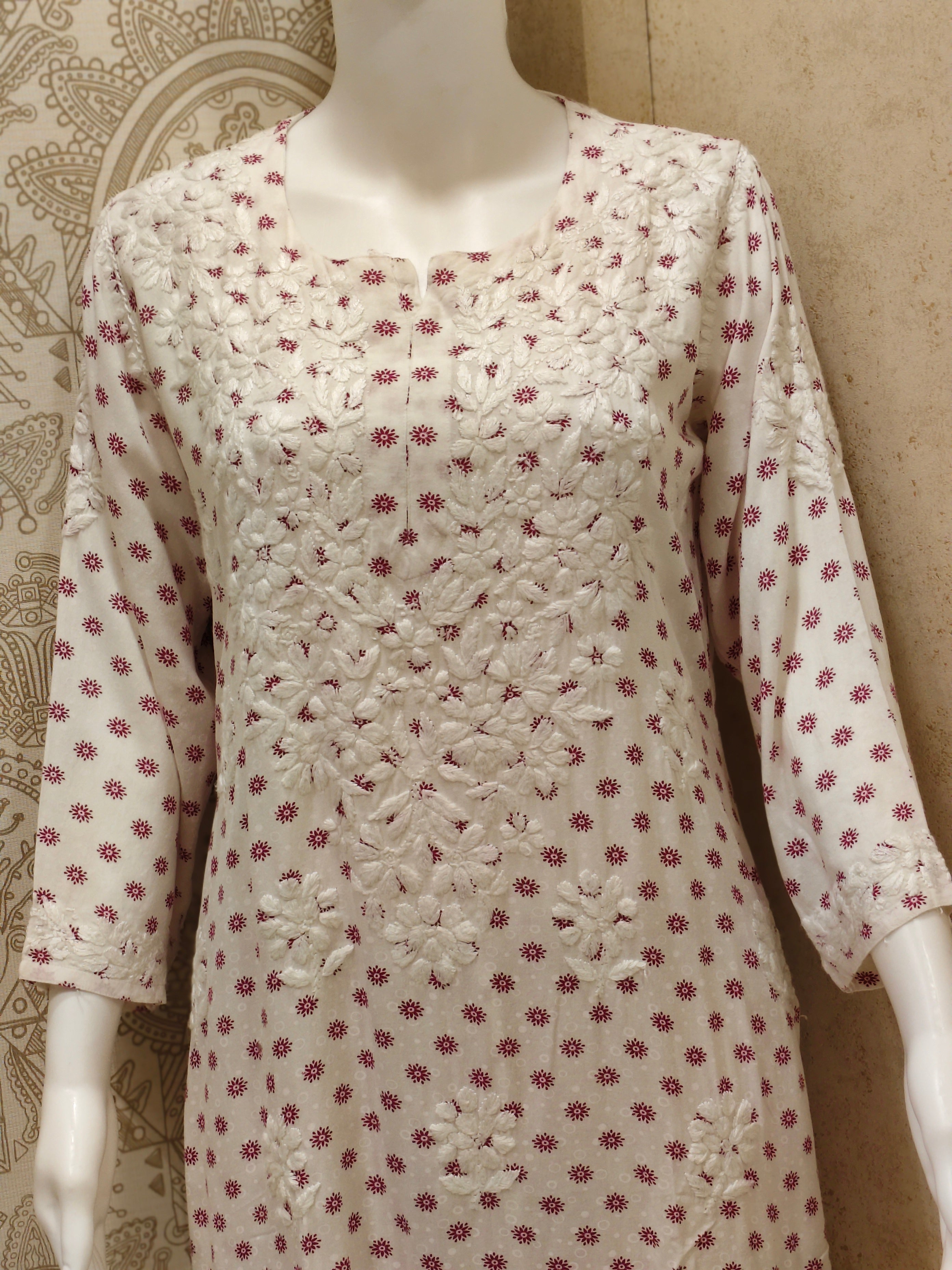 Sidra Rayon Printed Chikankari  Pant Set