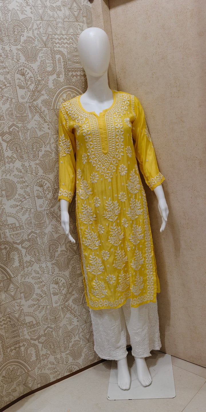 Tahira  Premium Muslin 3D Chikankari  Kurti