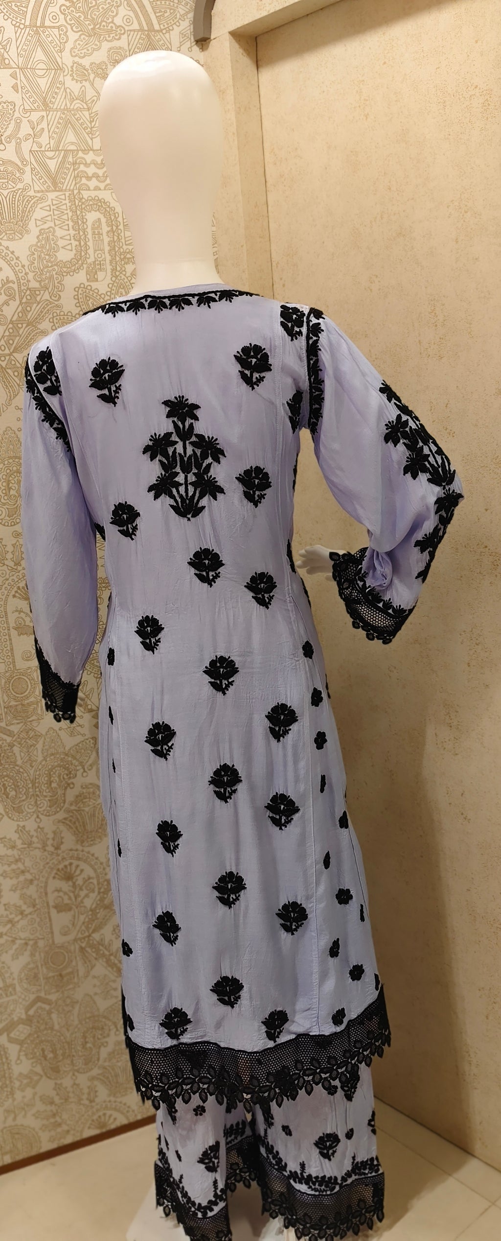 Emira Premium Muslin 3D Chikankari Palazzo Set