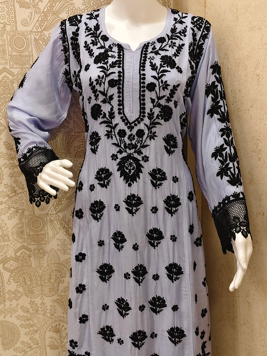 Emira Premium Muslin 3D Chikankari Palazzo Set