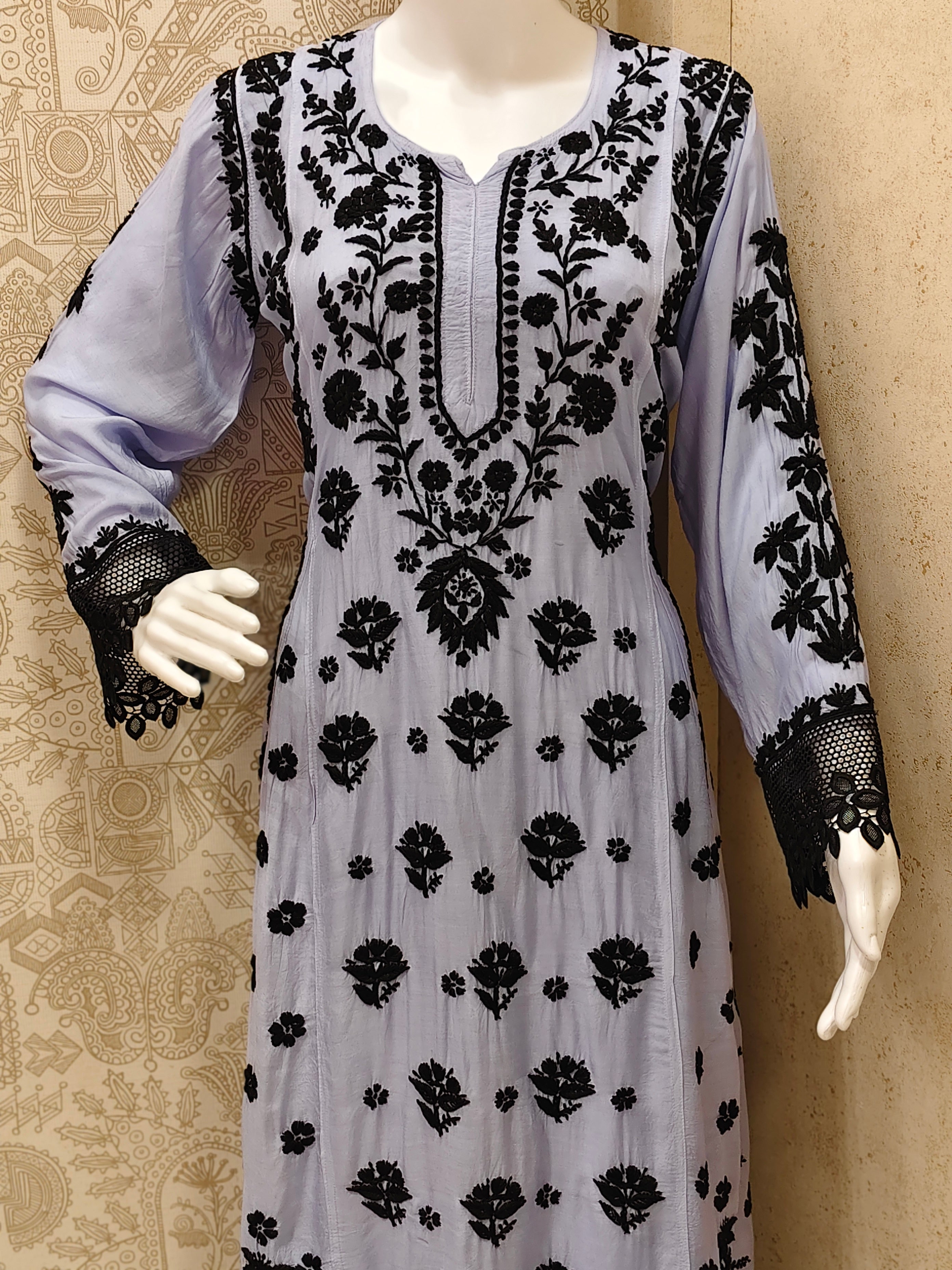 Emira Premium Muslin 3D Chikankari Palazzo Set
