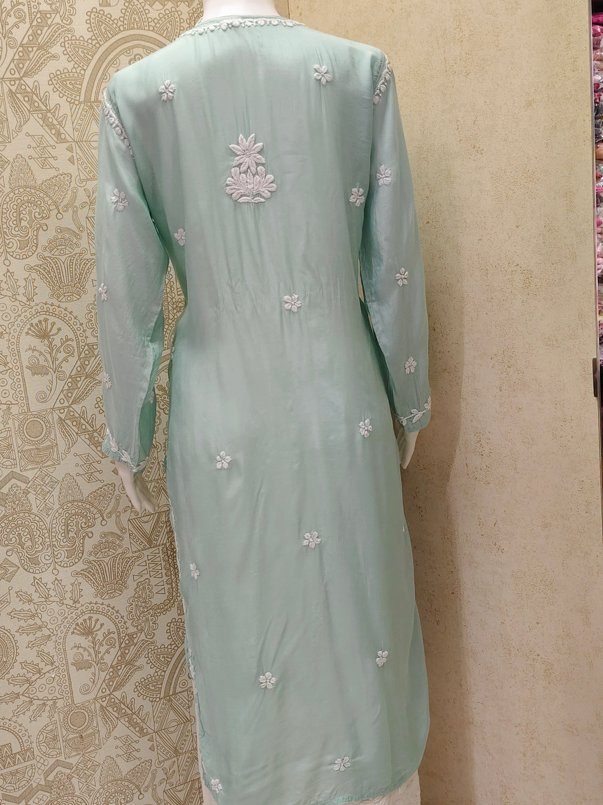 Inara Premium Muslin 7D Chikankari work long kurti