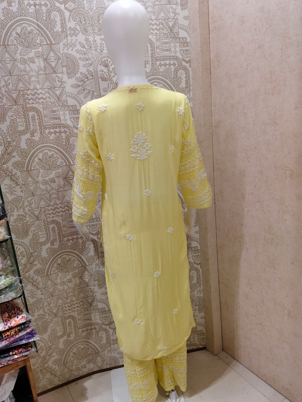 Zainab Premium Muslin 3D Chikankari  Kurti Pant Set