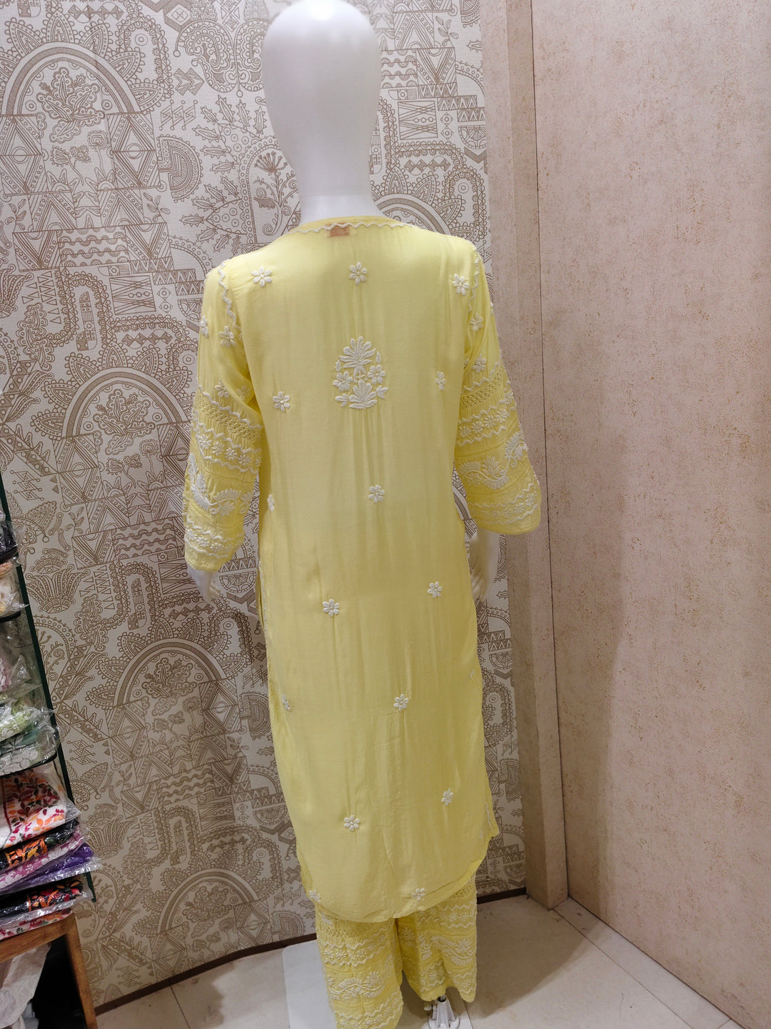Zainab Premium Muslin 3D Chikankari  Kurti Pant Set