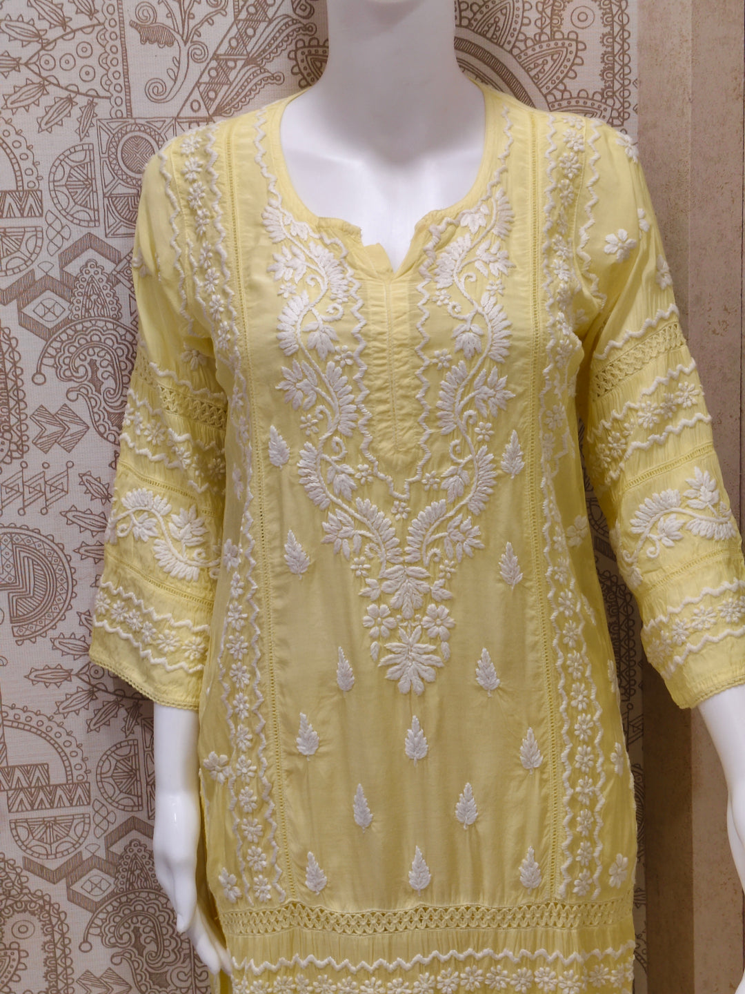 Zainab Premium Muslin 3D Chikankari  Kurti Pant Set