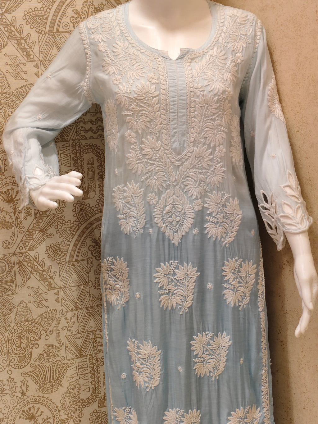 Anaya  Premium Muslin 3D Chikankari Ombre  Cutwork Kurti Palazzo Set