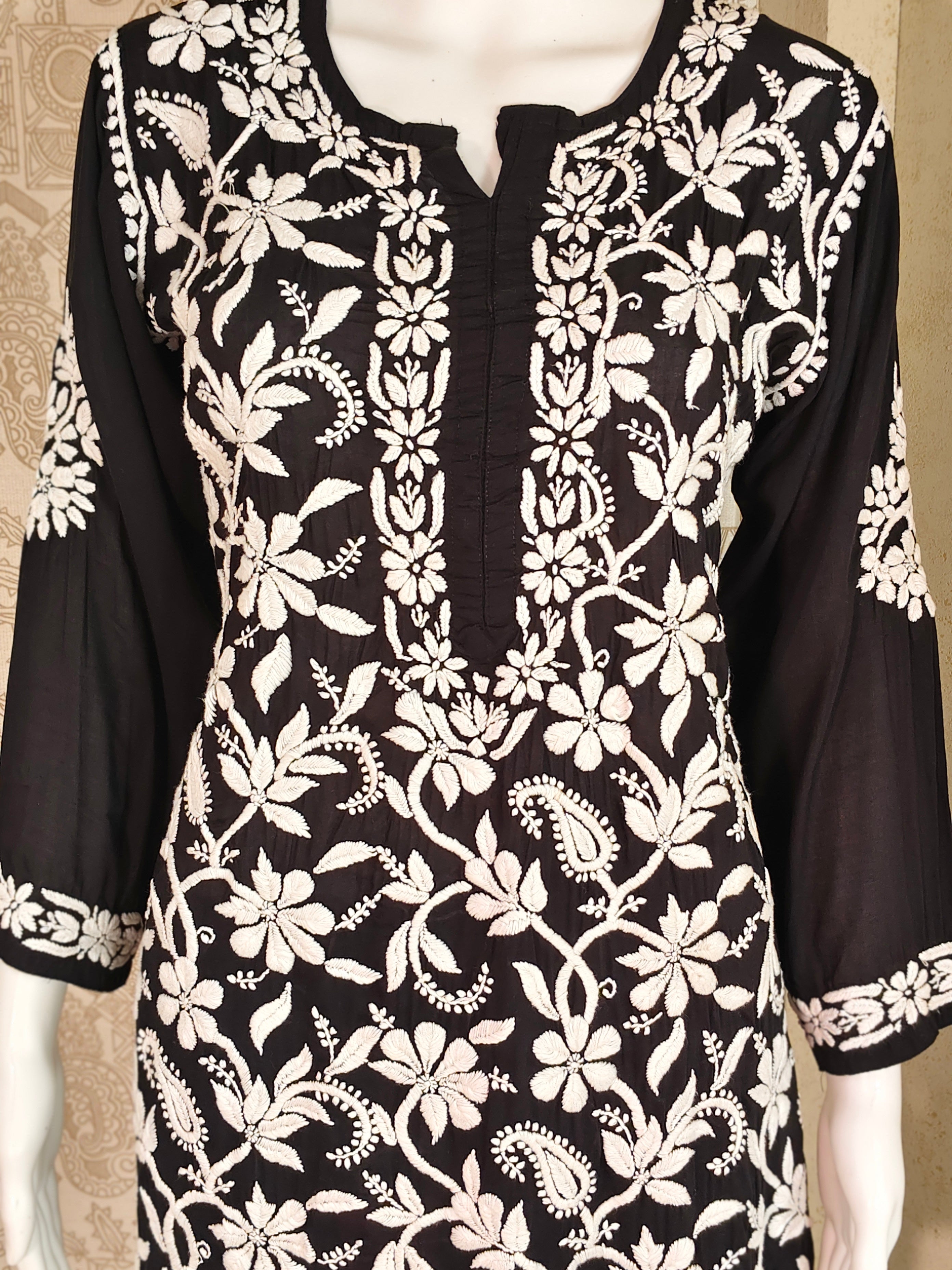 Komal Premium Modal black 7D full heavy work long kurti