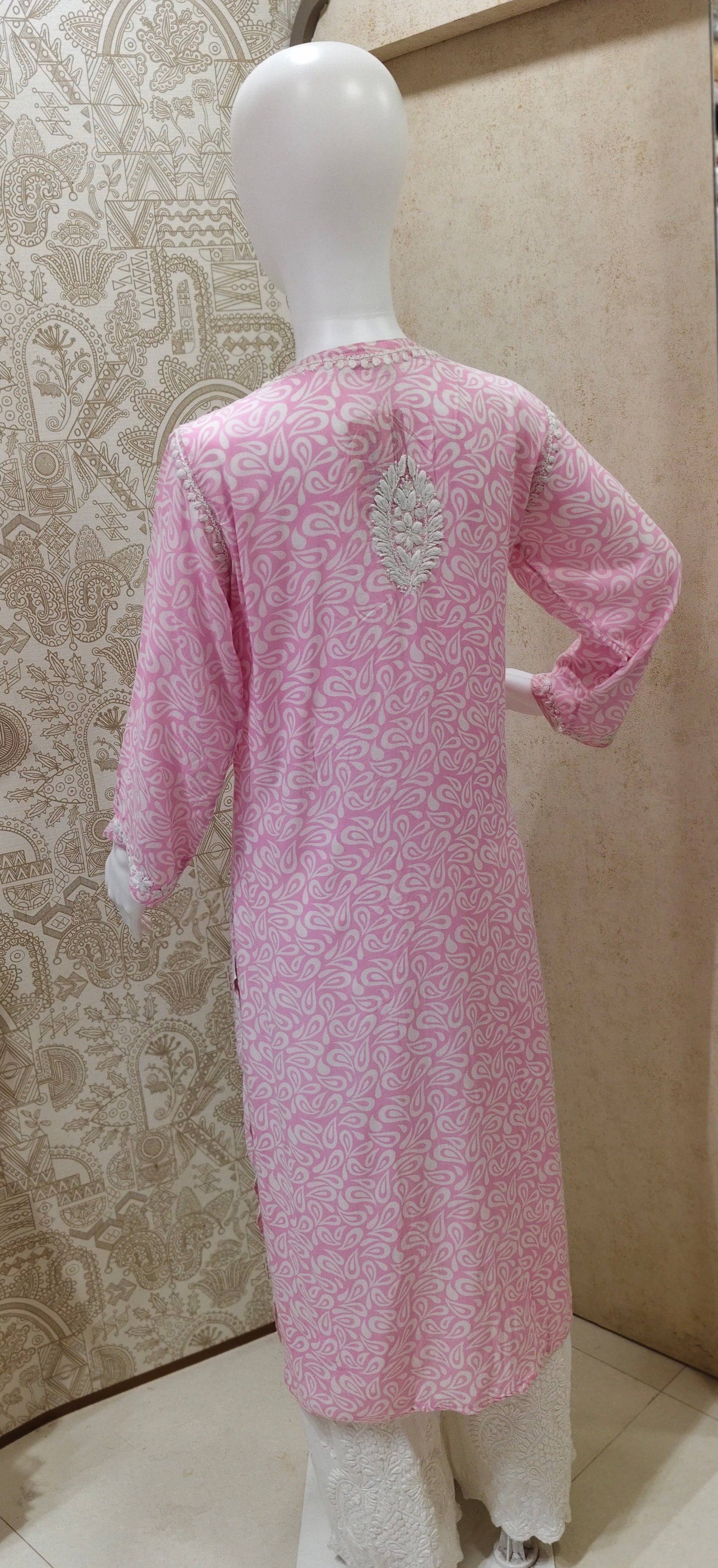 Sofia Modal Printed 3D  Chikankari  Long Kurti