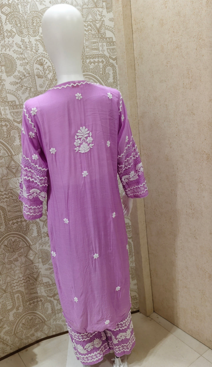 Zainab Premium Muslin 3D Chikankari  Kurti Pant Set