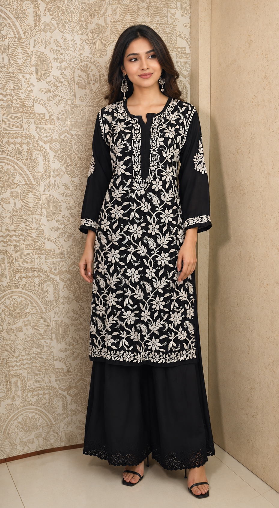 Komal Premium Modal black 7D full heavy work long kurti