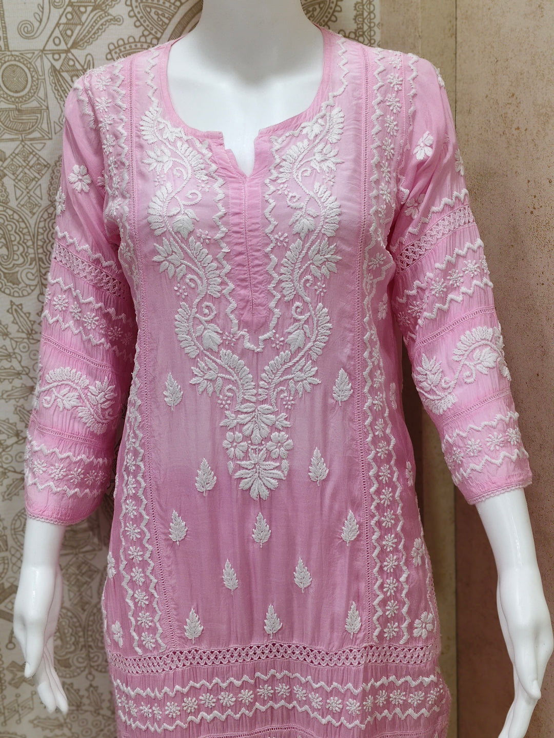 Zainab Premium Muslin 3D Chikankari  Kurti Pant Set