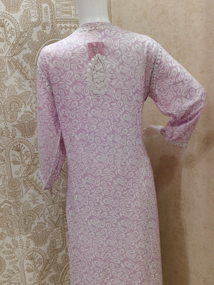 Sofia Modal Printed 3D  Chikankari  Long Kurti