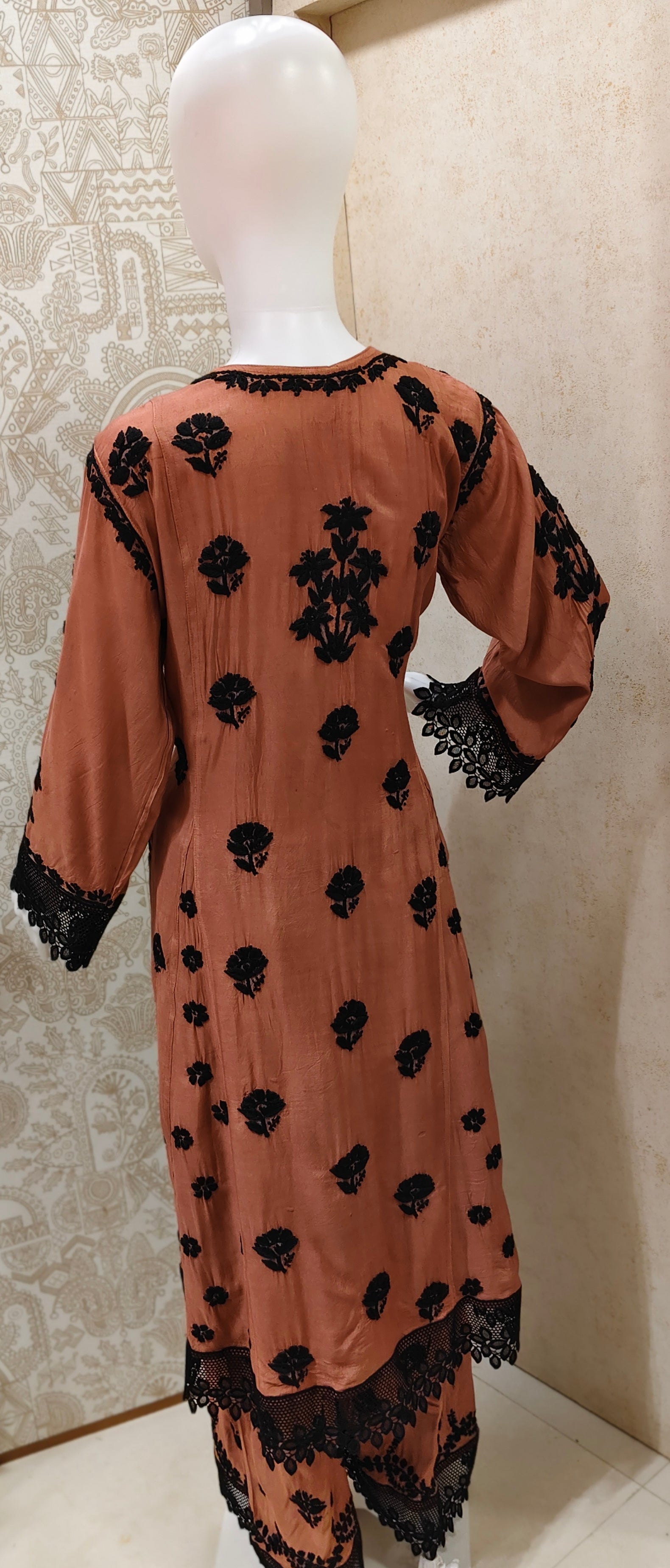 Emira Premium Muslin 3D Chikankari Palazzo Set