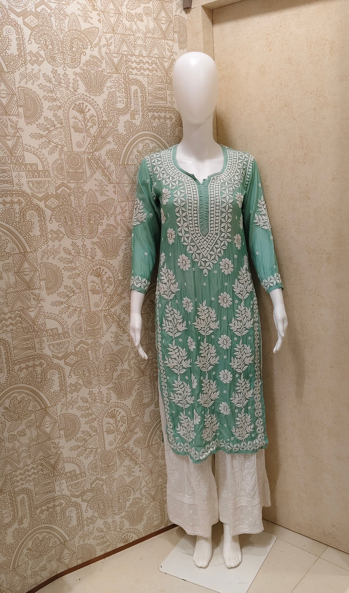 Tahira  Premium Muslin 3D Chikankari  Kurti