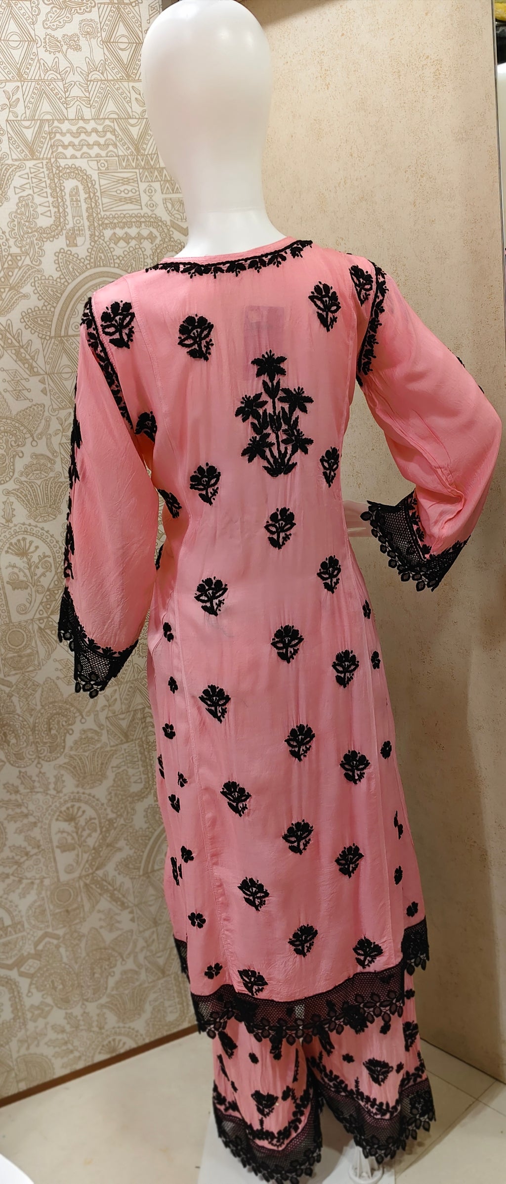 Emira Premium Muslin 3D Chikankari Palazzo Set