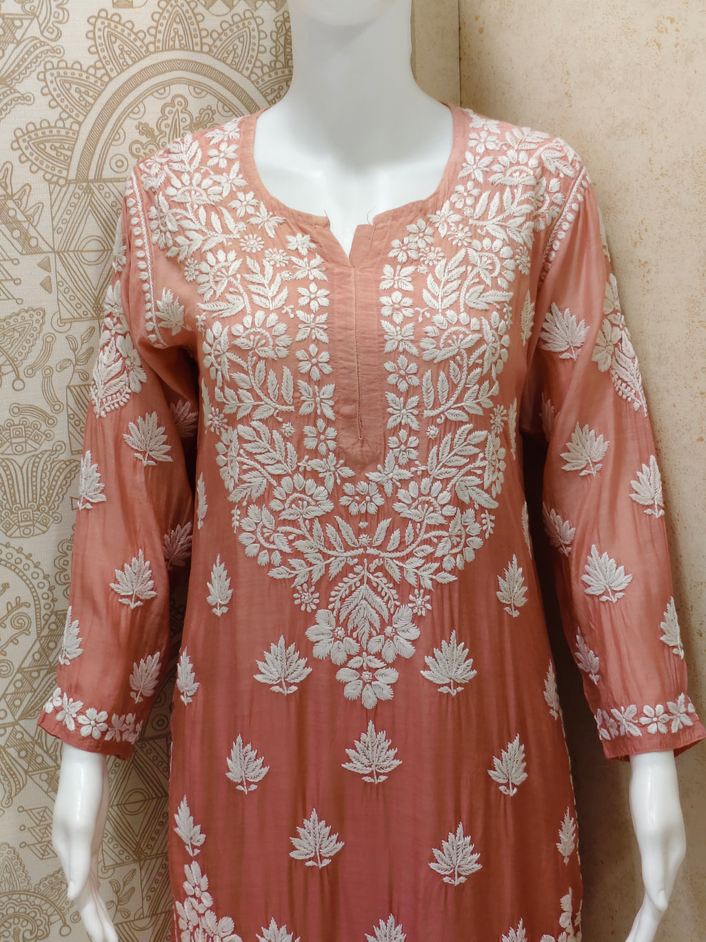 Basma Muslin Ombre Chikankari  Long Kurti